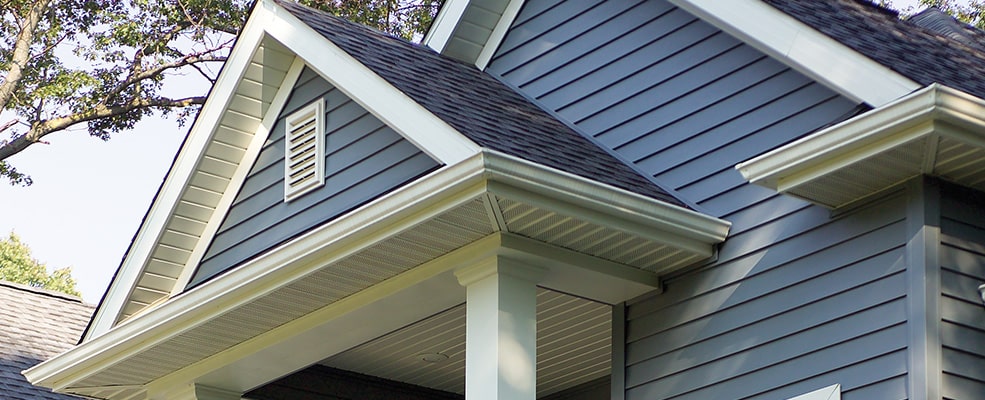 House with blue Mastic Aluminum siding